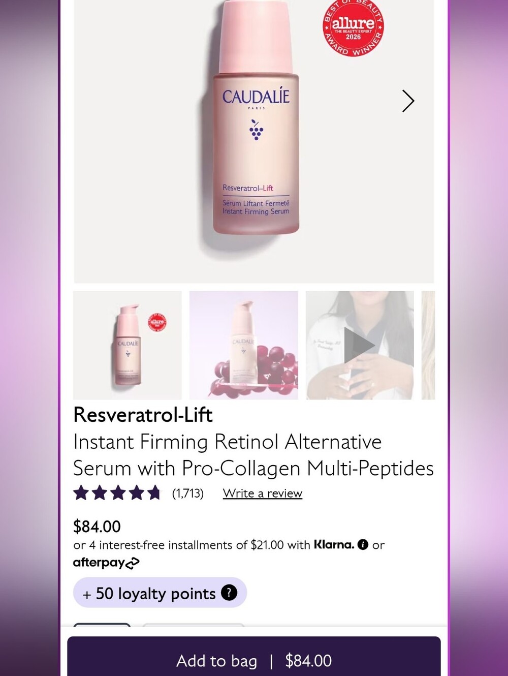 Caudalie Resveratrol-Lift Serum — Skin-Perfecting Lifting Serum (30 mL)